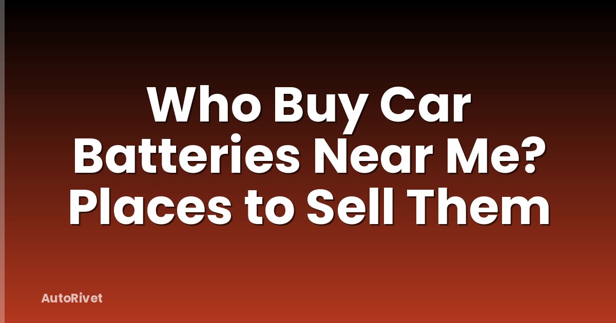 Who Buy Car Batteries Near Me? Places to Sell Them