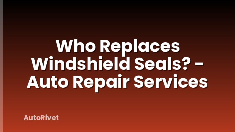 Who Replaces Windshield Seals? - Auto Repair Services