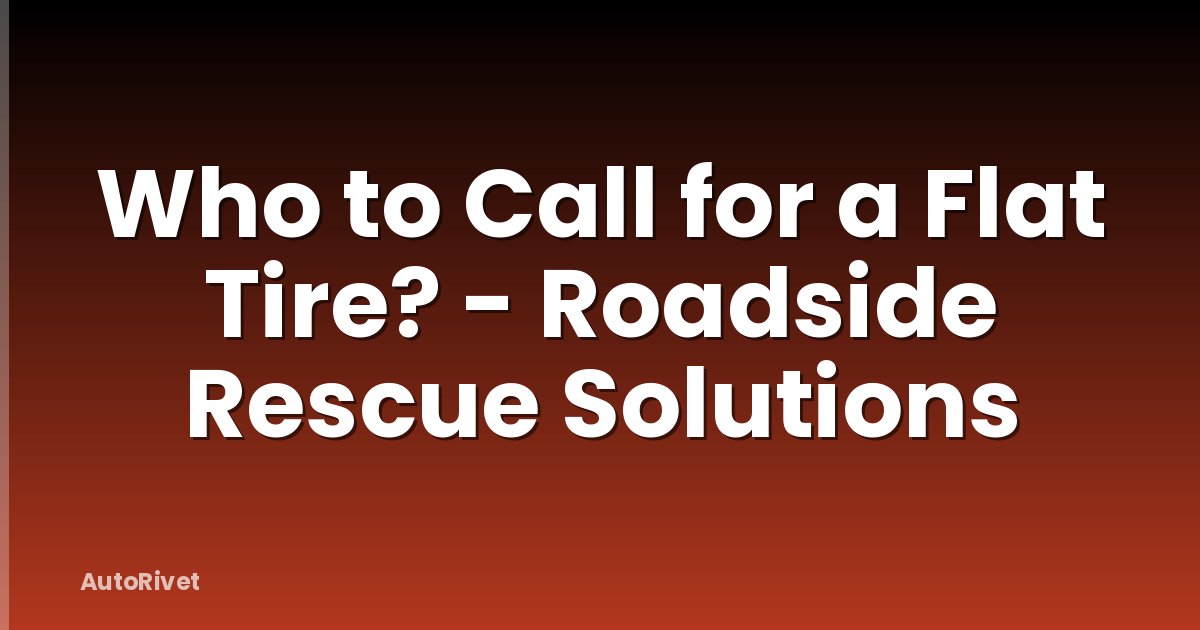Who to Call for a Flat Tire? - Roadside Rescue Solutions