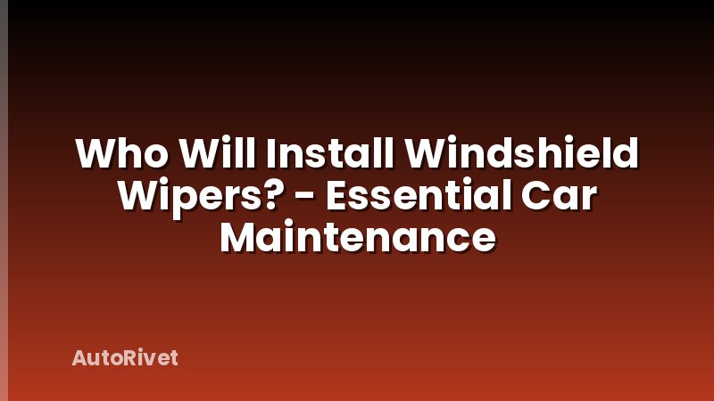 Who Will Install Windshield Wipers? - Essential Car Maintenance