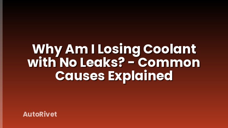 Why Am I Losing Coolant with No Leaks? - Common Causes Explained