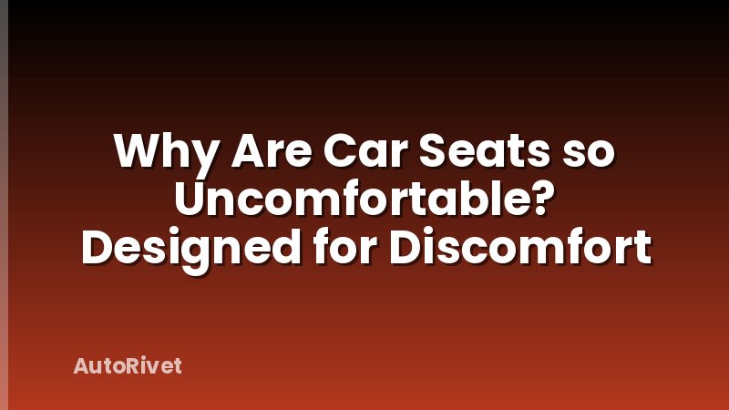Why Are Car Seats so Uncomfortable? Designed for Discomfort