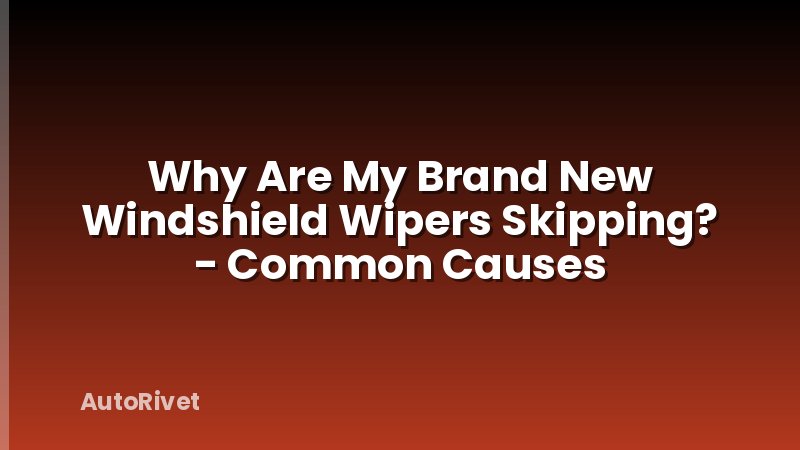 Why Are My Brand New Windshield Wipers Skipping? - Common Causes