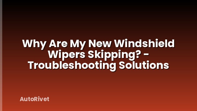 Why Are My New Windshield Wipers Skipping? - Troubleshooting Solutions