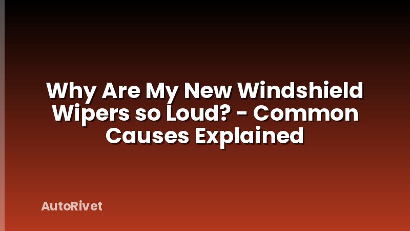 Why Are My New Windshield Wipers so Loud? - Common Causes Explained