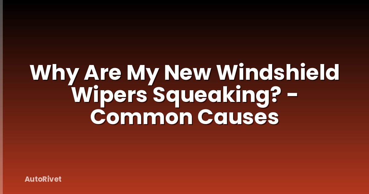 Why Are My New Windshield Wipers Squeaking? - Common Causes