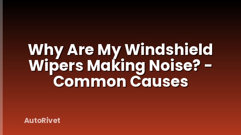 Why Are My Windshield Wipers Making Noise? - Common Causes