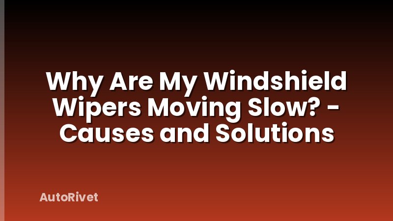 Why Are My Windshield Wipers Moving Slow? - Causes and Solutions