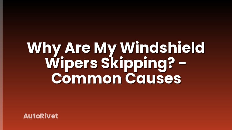 Why Are My Windshield Wipers Skipping? - Common Causes