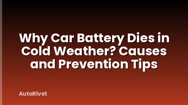 Why Car Battery Dies in Cold Weather? Causes and Prevention Tips