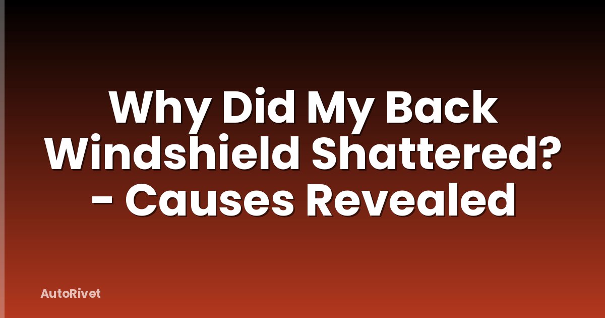 Why Did My Back Windshield Shattered? - Causes Revealed