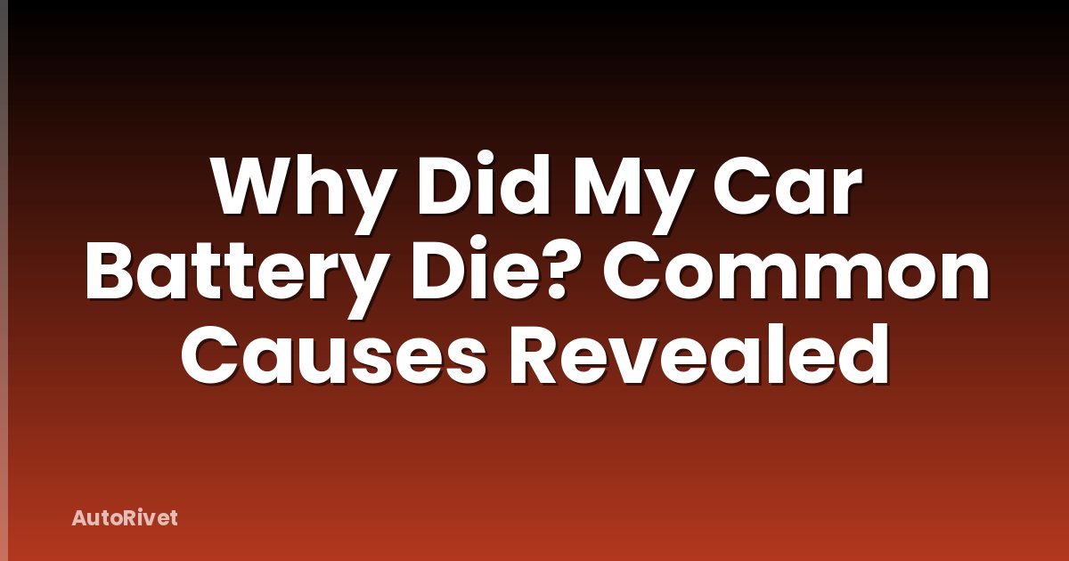 Why Did My Car Battery Die? Common Causes Revealed