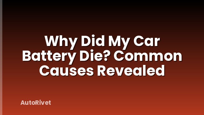 Why Did My Car Battery Die? Common Causes Revealed