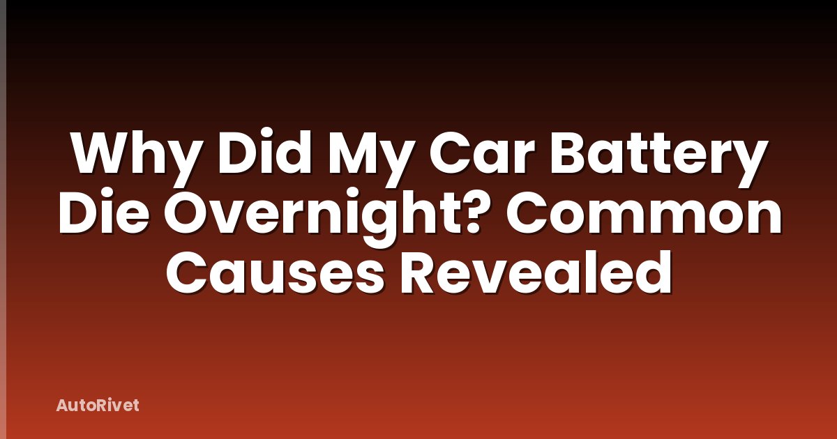 Why Did My Car Battery Die Overnight? Common Causes Revealed