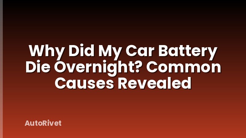 Why Did My Car Battery Die Overnight? Common Causes Revealed