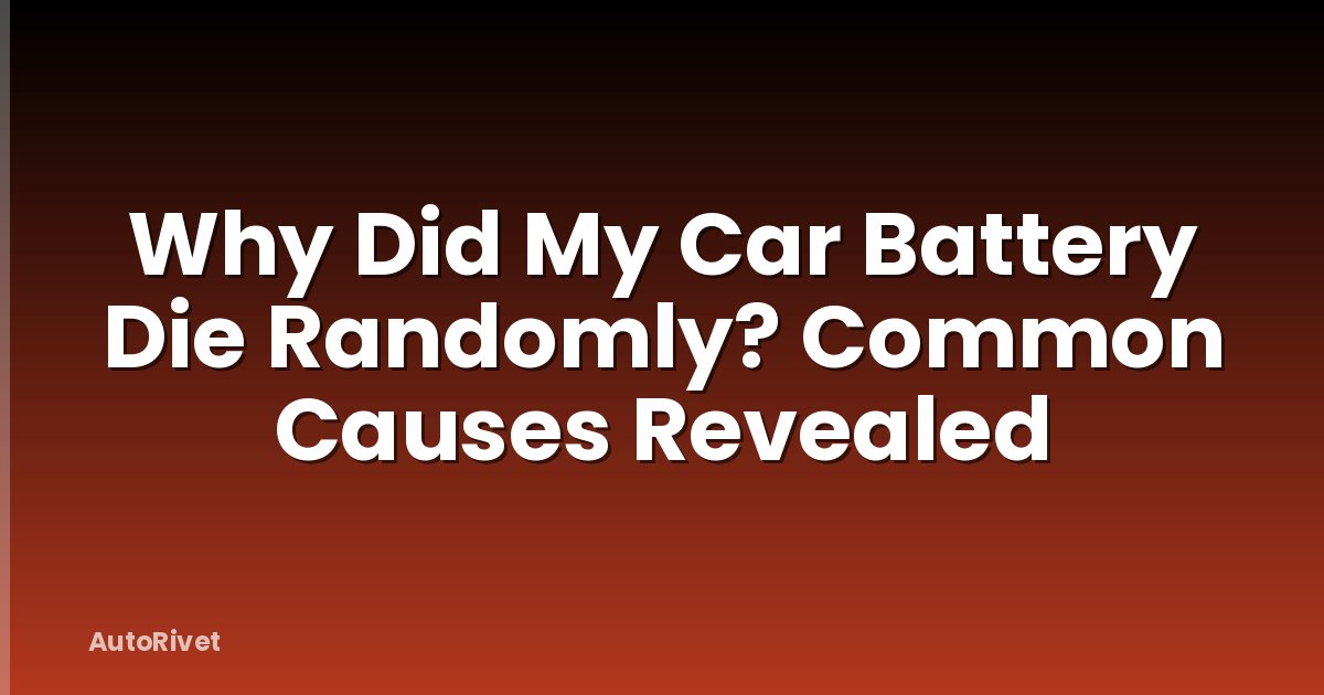 Why Did My Car Battery Die Randomly? Common Causes Revealed