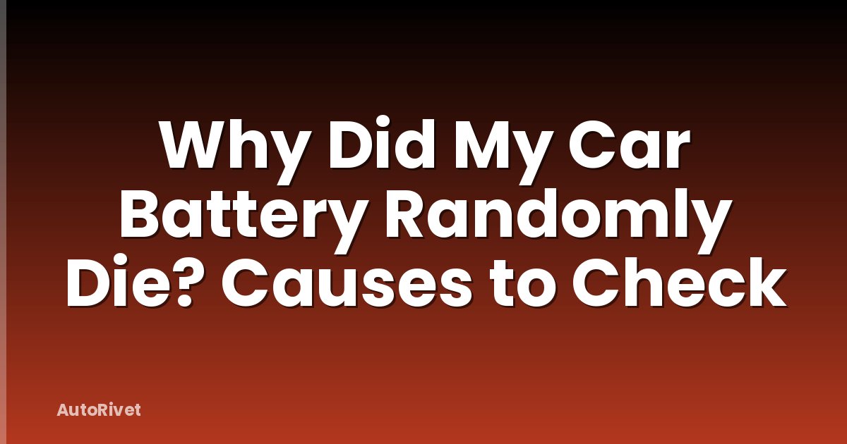 Why Did My Car Battery Randomly Die? Causes to Check
