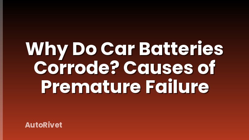 Why Do Car Batteries Corrode? Causes of Premature Failure