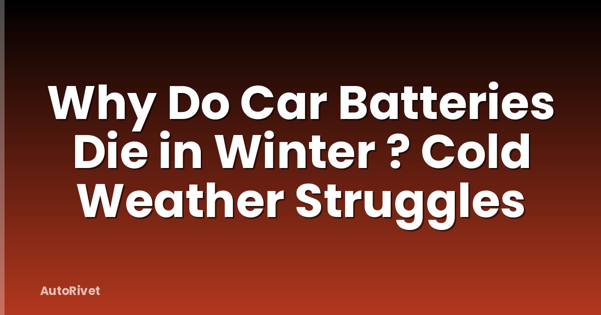 Why Do Car Batteries Die in Winter ? Cold Weather Struggles