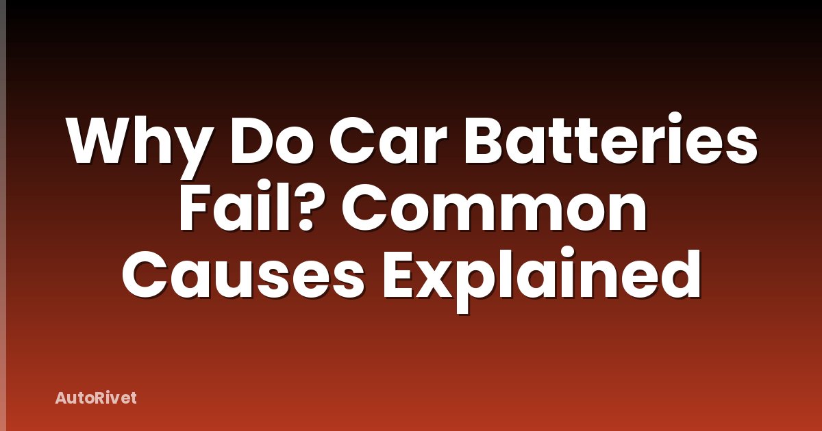 Why Do Car Batteries Fail? Common Causes Explained