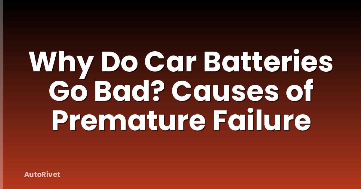 Why Do Car Batteries Go Bad? Causes of Premature Failure