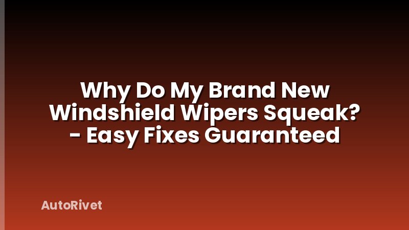Why Do My Brand New Windshield Wipers Squeak? - Easy Fixes Guaranteed
