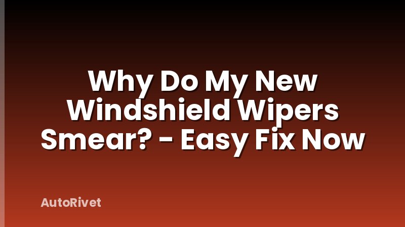 Why Do My New Windshield Wipers Smear? - Easy Fix Now