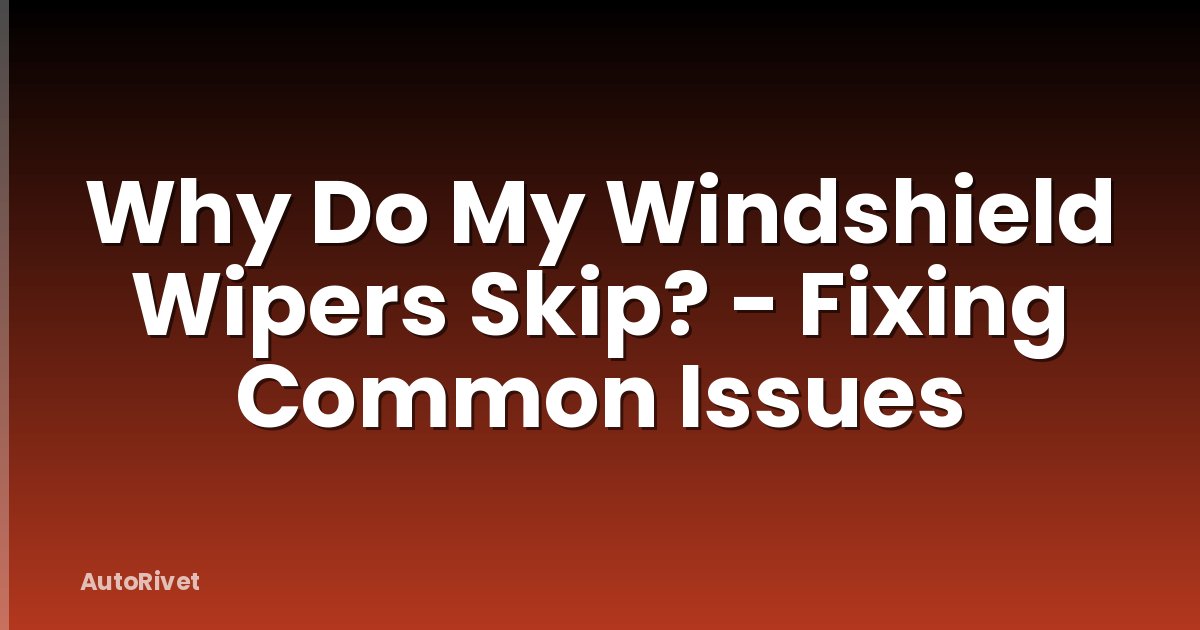 Why Do My Windshield Wipers Skip? - Fixing Common Issues