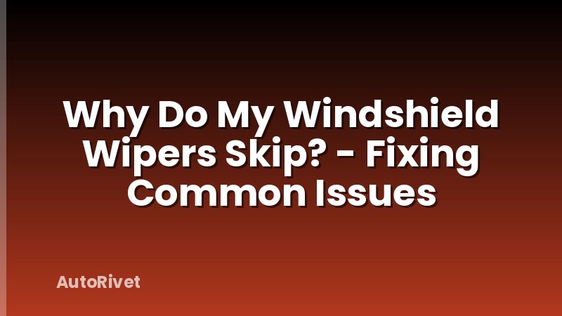 Why Do My Windshield Wipers Skip? - Fixing Common Issues
