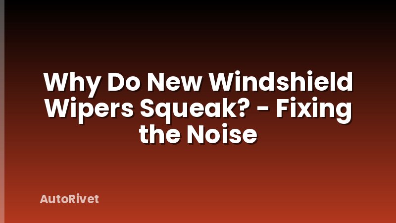 Why Do New Windshield Wipers Squeak? - Fixing the Noise