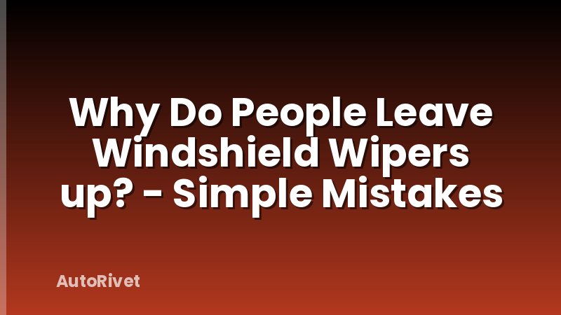Why Do People Leave Windshield Wipers up? - Simple Mistakes