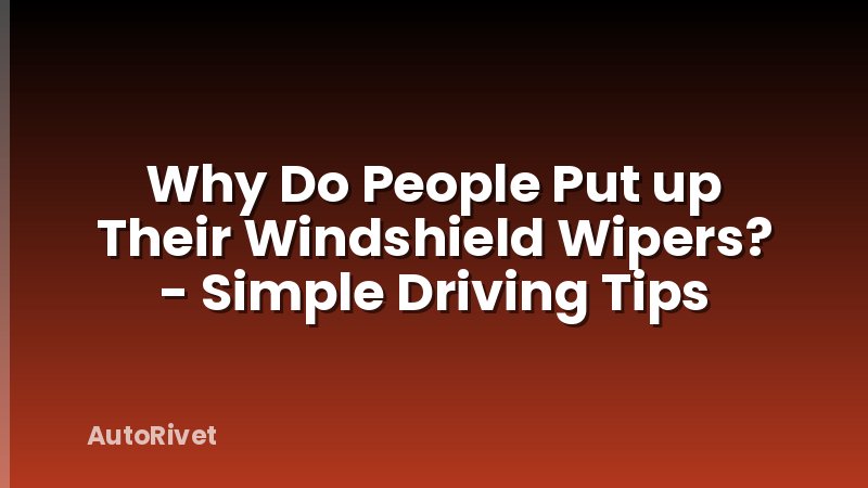 Why Do People Put up Their Windshield Wipers? - Simple Driving Tips