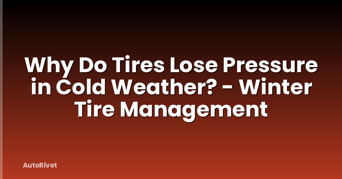 Why Do Tires Lose Pressure in Cold Weather? - Winter Tire Management