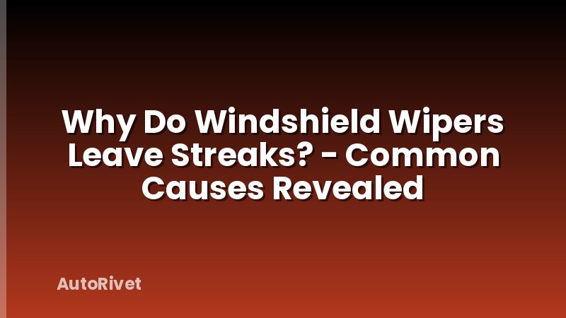 Why Do Windshield Wipers Leave Streaks? - Common Causes Revealed