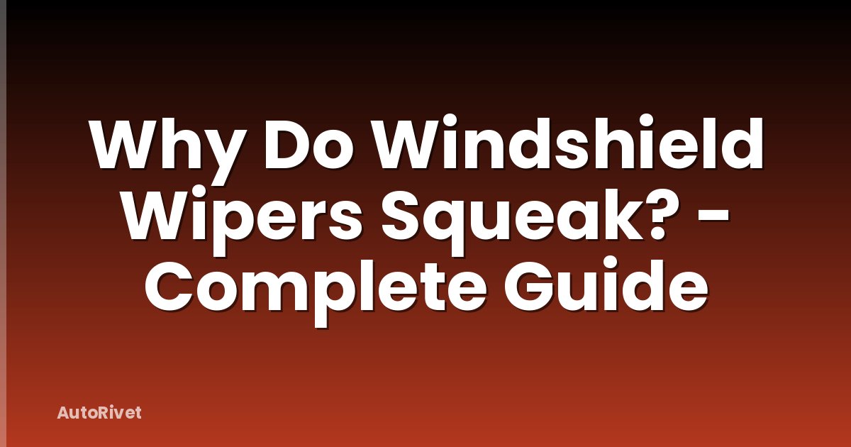 Why Do Windshield Wipers Squeak? - Complete Guide