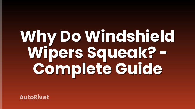 Why Do Windshield Wipers Squeak? - Complete Guide