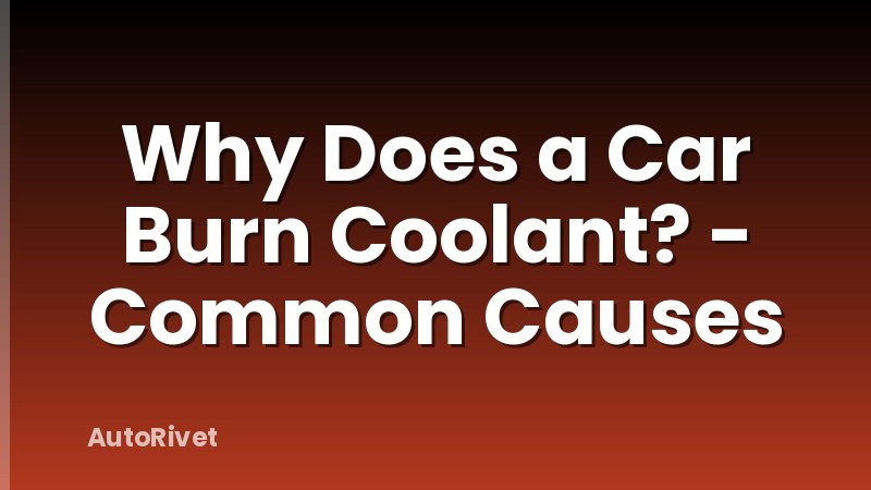 Why Does a Car Burn Coolant? - Common Causes