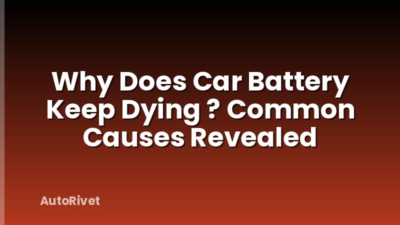 Why Does Car Battery Keep Dying ? Common Causes Revealed