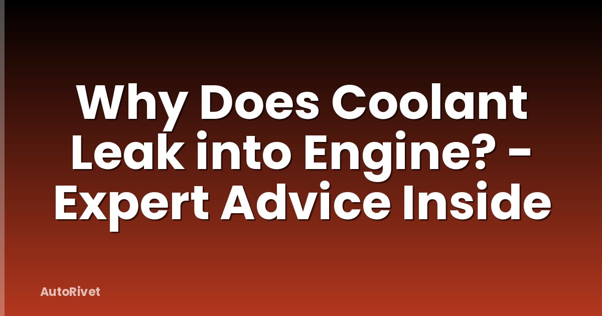 Why Does Coolant Leak into Engine? - Expert Advice Inside