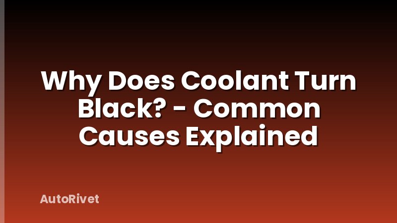 Why Does Coolant Turn Black? - Common Causes Explained