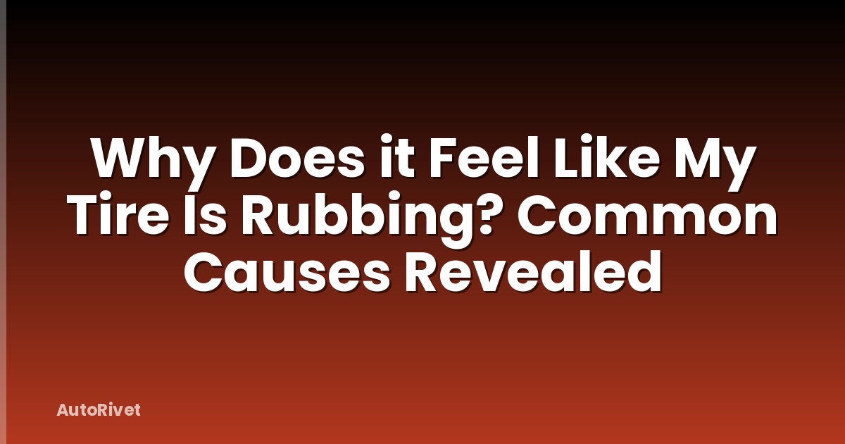 Why Does it Feel Like My Tire Is Rubbing? Common Causes Revealed