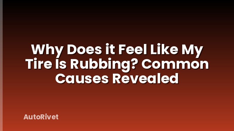 Why Does it Feel Like My Tire Is Rubbing? Common Causes Revealed