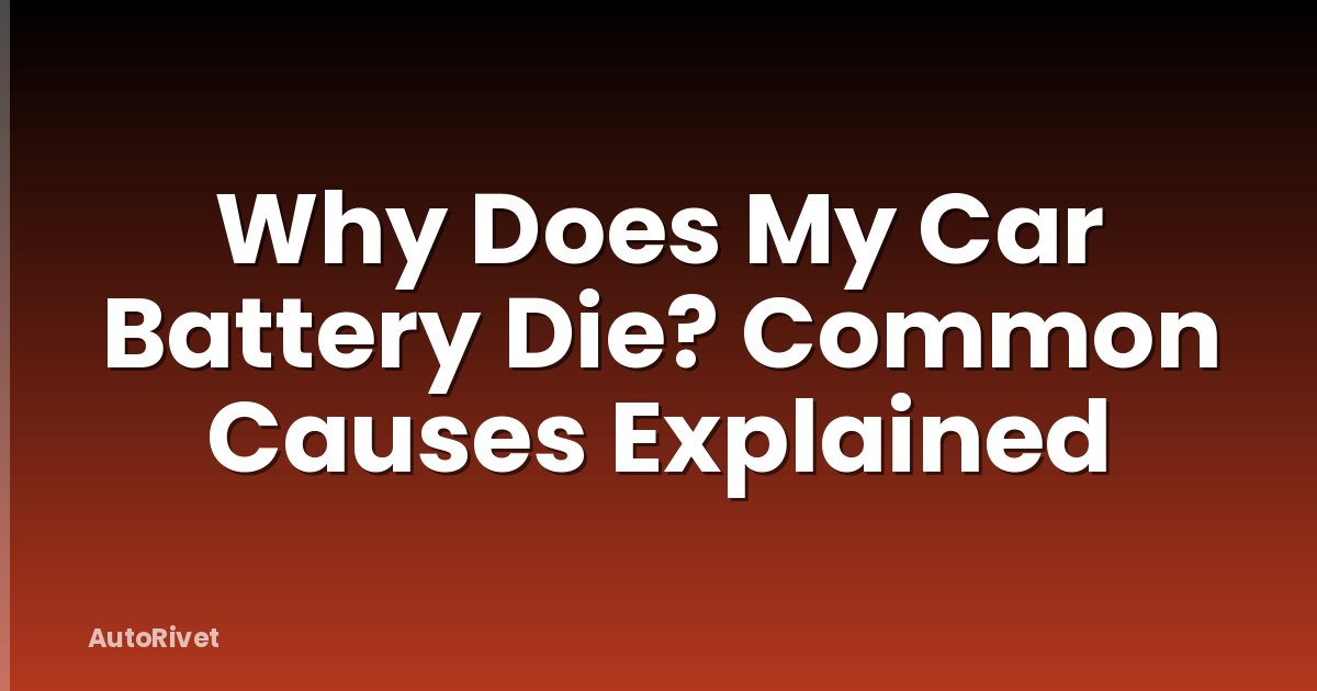 Why Does My Car Battery Die? Common Causes Explained