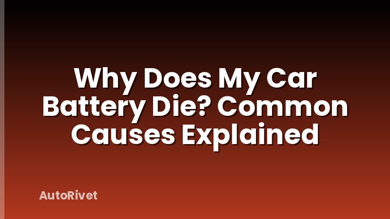 Why Does My Car Battery Die? Common Causes Explained