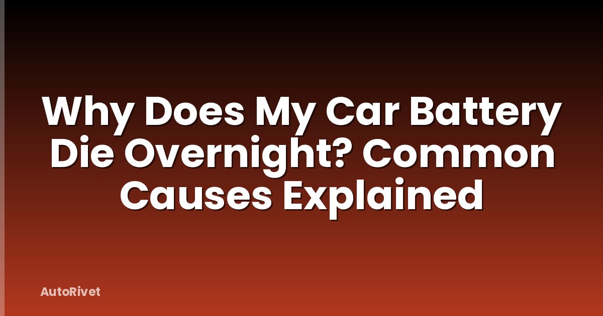 Why Does My Car Battery Die Overnight? Common Causes Explained