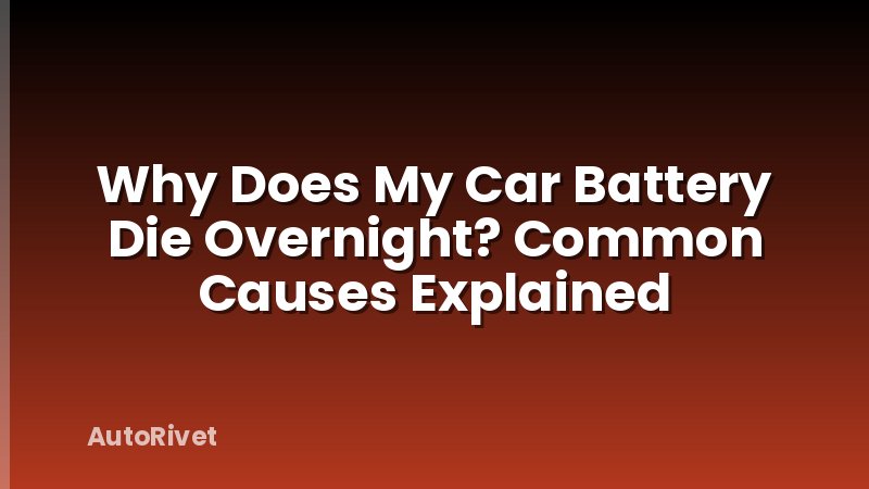 Why Does My Car Battery Die Overnight? Common Causes Explained