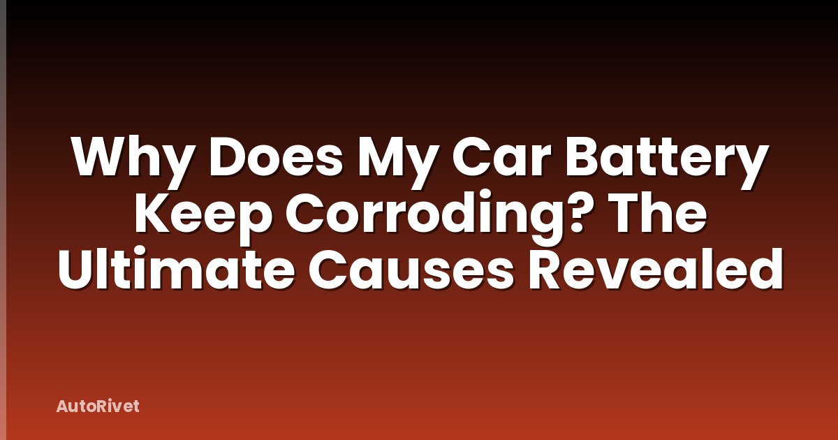 Why Does My Car Battery Keep Corroding? The Ultimate Causes Revealed