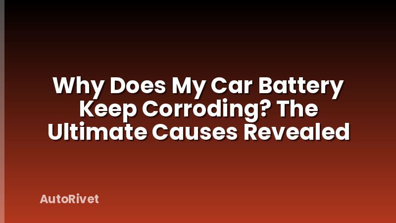 Why Does My Car Battery Keep Corroding? The Ultimate Causes Revealed