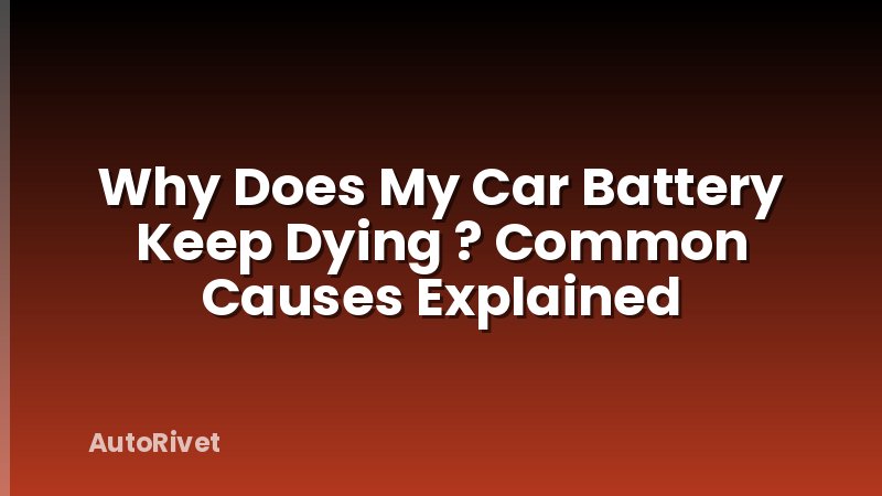 Why Does My Car Battery Keep Dying ? Common Causes Explained