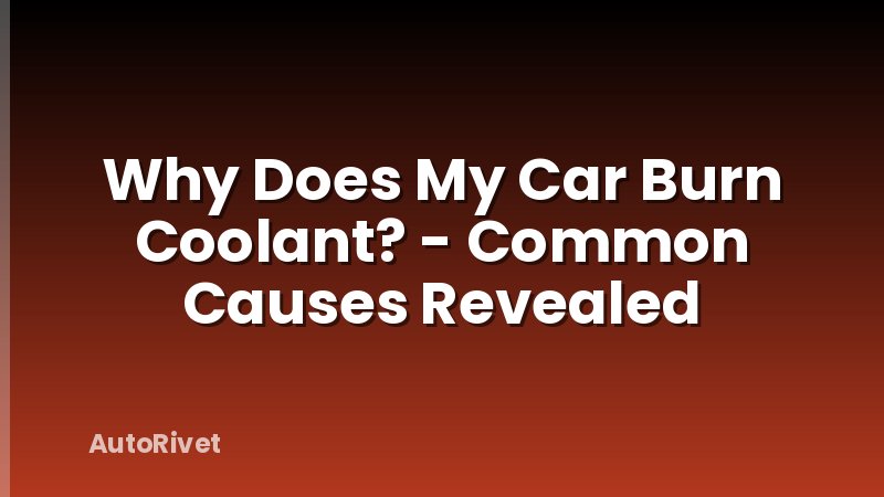 Why Does My Car Burn Coolant? - Common Causes Revealed